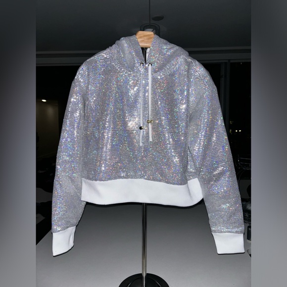 Brittany Allen X Peloton Sequin Cropped Hoodie - Picture 9 of 9